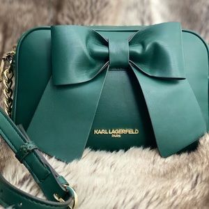 Karl Lagerfeld faux leather crossbody bag w/ oversized bow